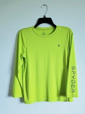 Spyder  Neon Surf Youth Long-Sleeve Performance Tee - Lime Green